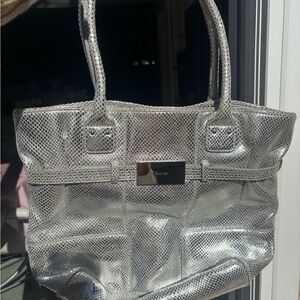 Calvin Klein Metallic Silver Tote